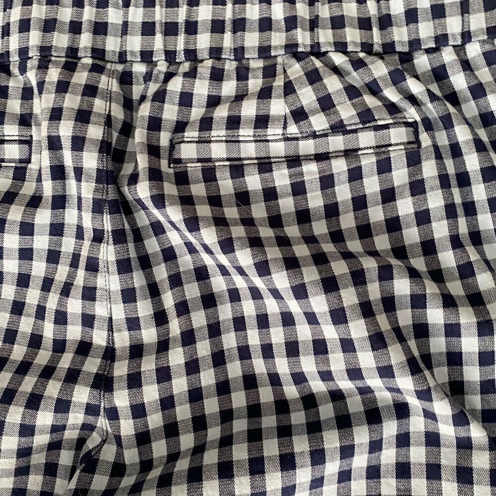 Lands' End Mid Rise Pull On Chino Crop Pants Sof Lake Blue Check 12 - Picture 6 of 7